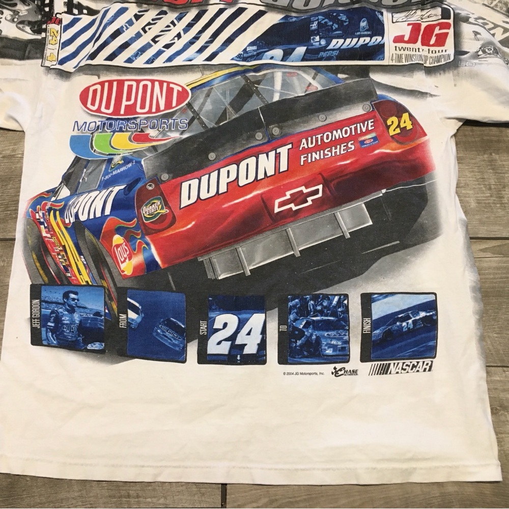 Vtg Chase Authentics Jeff Gordon All Over Racing NASCAR Mens T-shirt Tee Medium - Picture 6 of 9